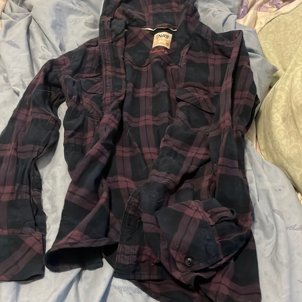 Boyfriend fit purple button up